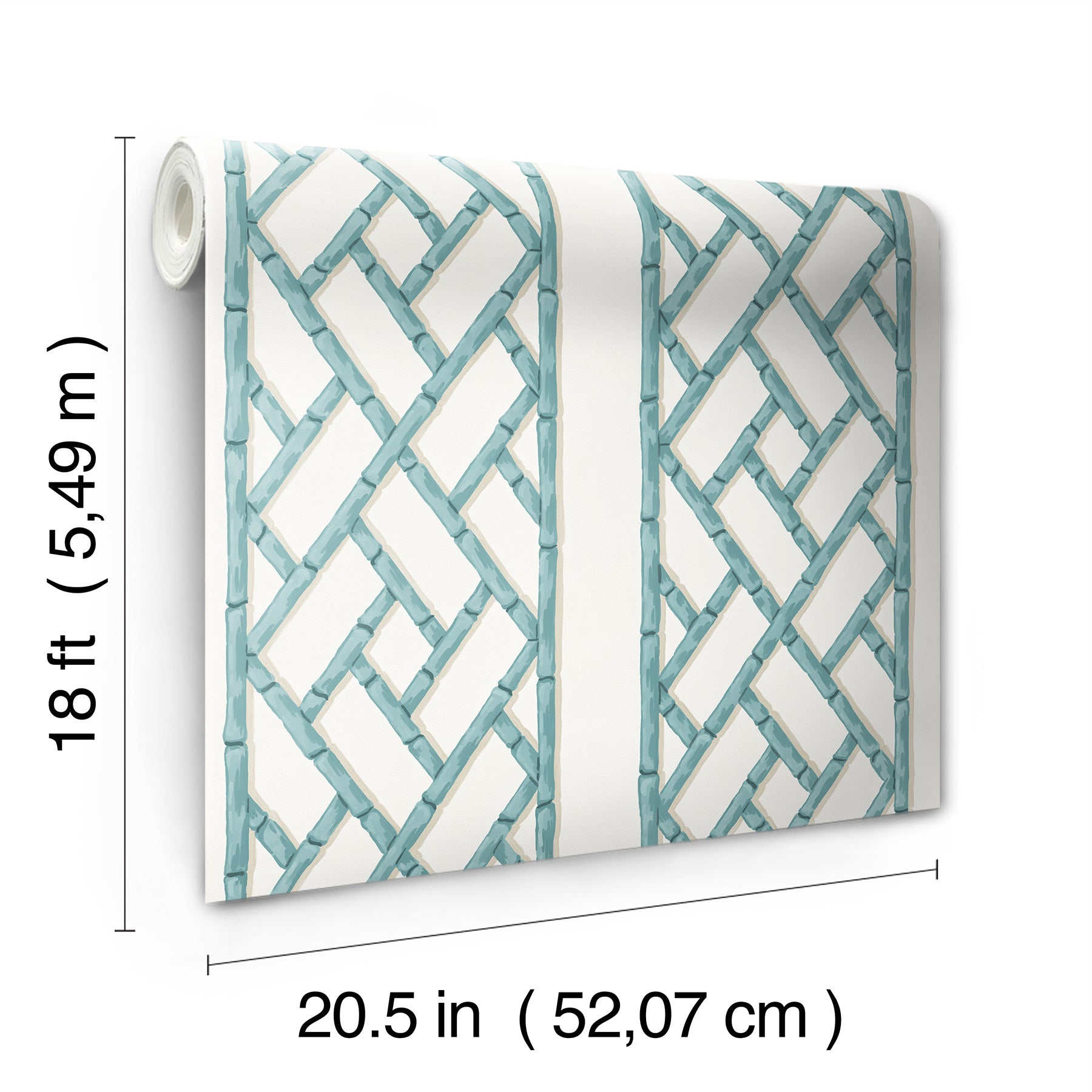 Bamboo Trellis Peel and stick wallpaper - dimensions