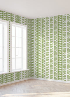 Bamboo Trellis Peel and stick wallpaper in a room setting