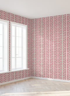 Bamboo Trellis Peel and stick wallpaper in a room setting