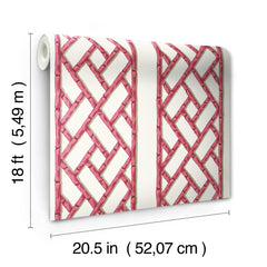 Bamboo Trellis Peel and stick wallpaper - dimensions