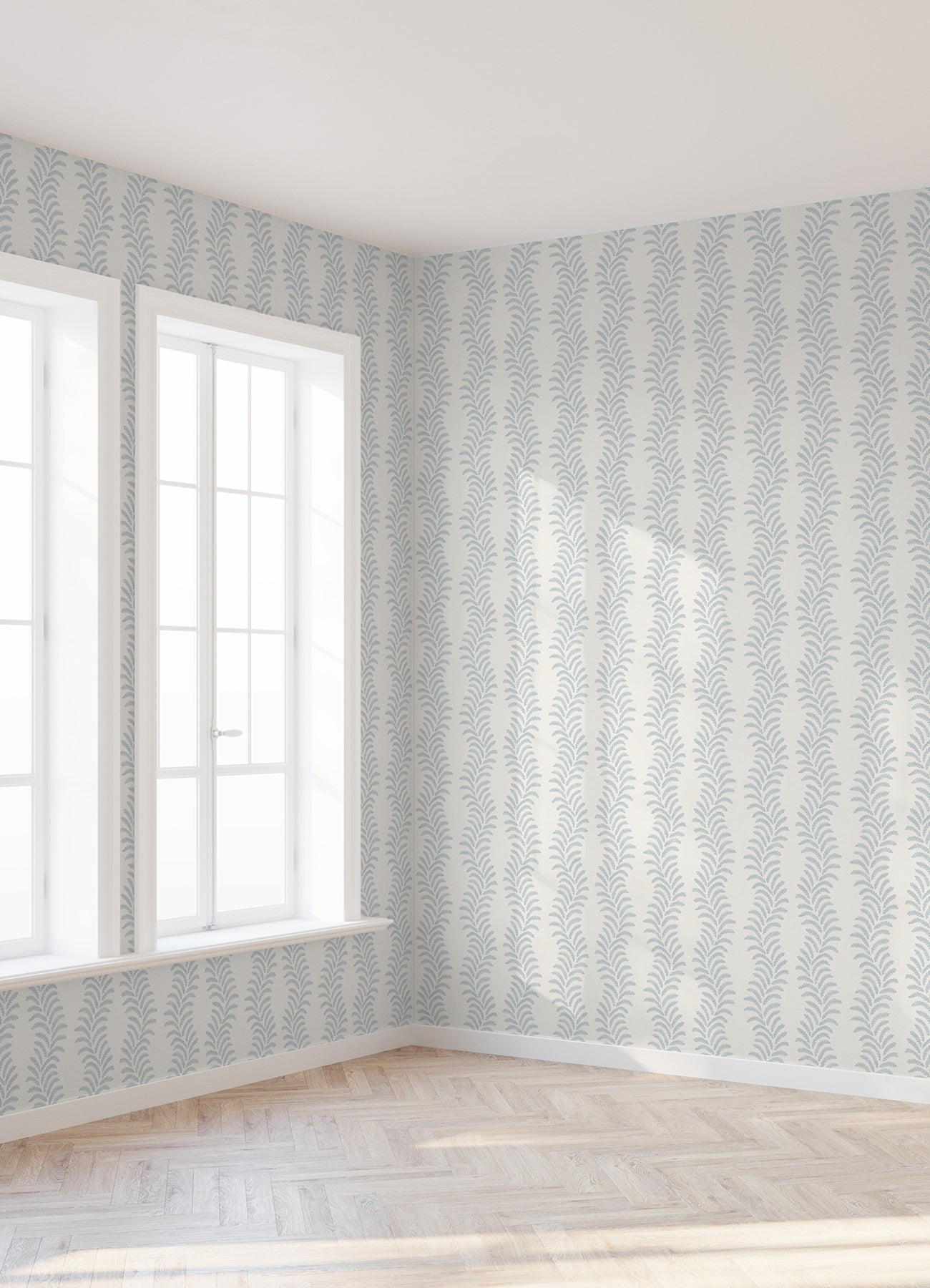 Lady Fern Peel and stick wallpaper in a room setting