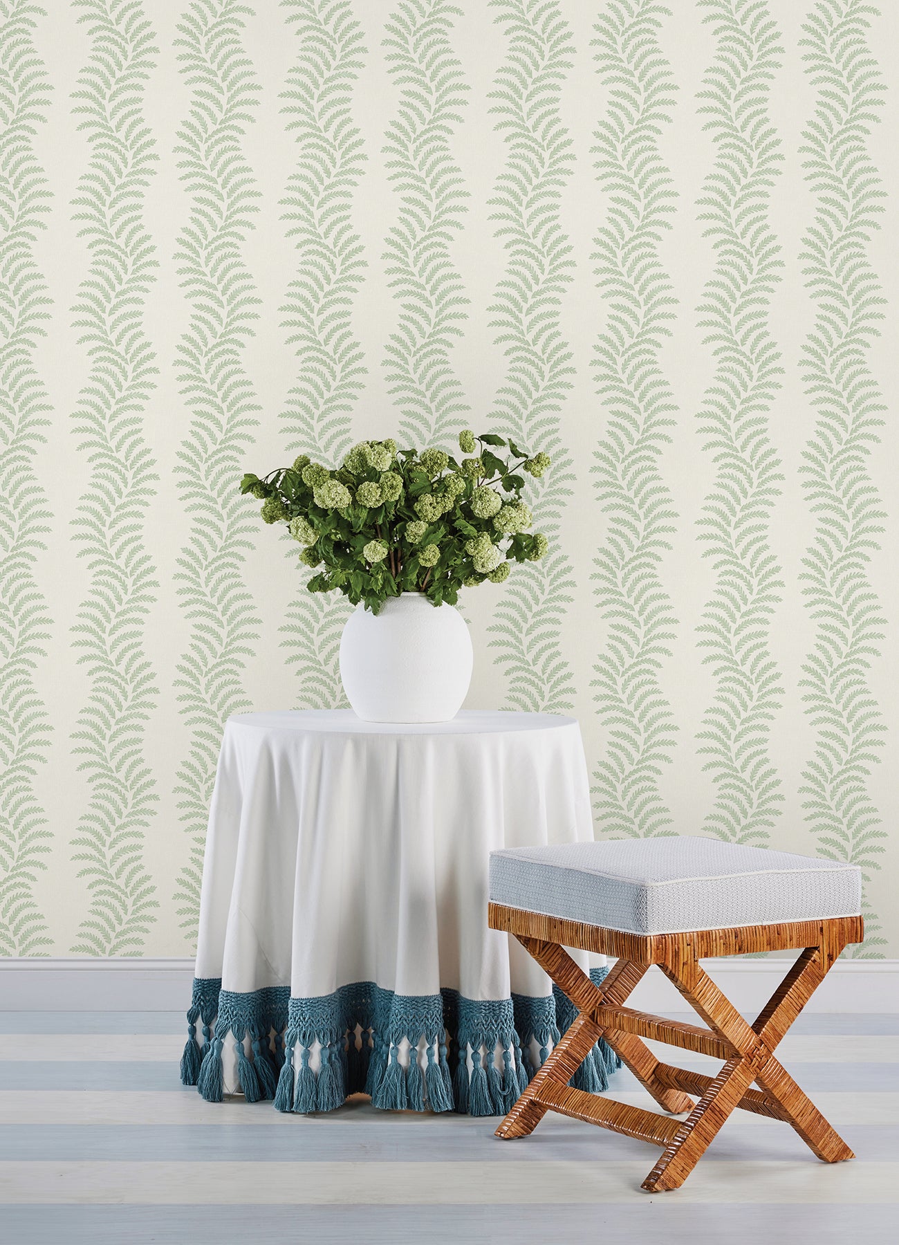 Lady Fern Peel and stick wallpaper in a room setting