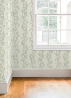 Lady Fern Peel and stick wallpaper in a room setting