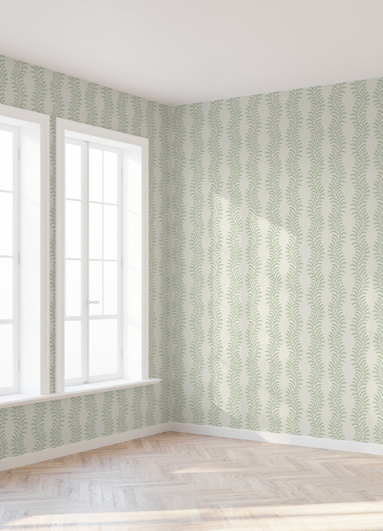 Lady Fern Peel and stick wallpaper in a room setting