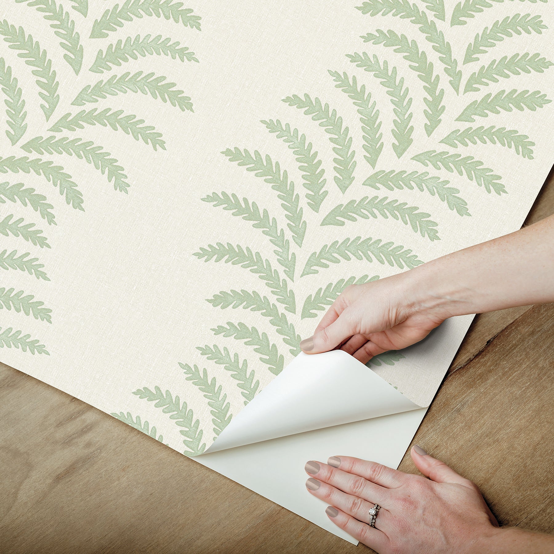 Lady Fern Peel and stick wallpaper - how to peel