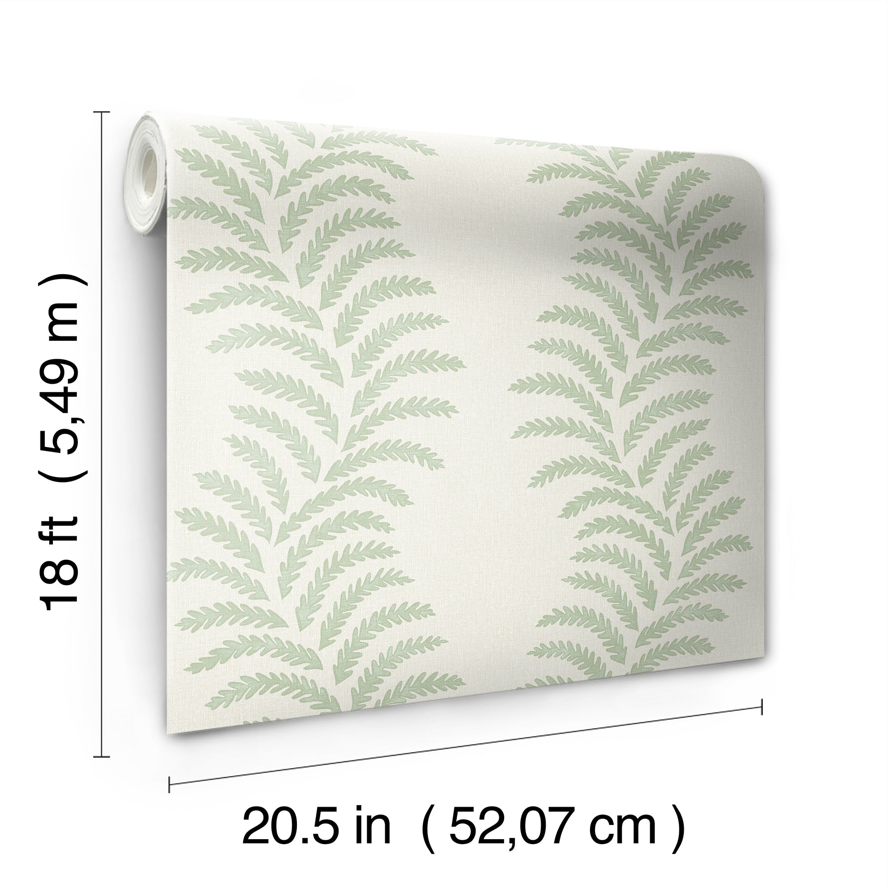 Lady Fern Peel and stick wallpaper - dimensions