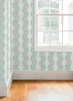 Lady Fern Peel and stick wallpaper in a room setting