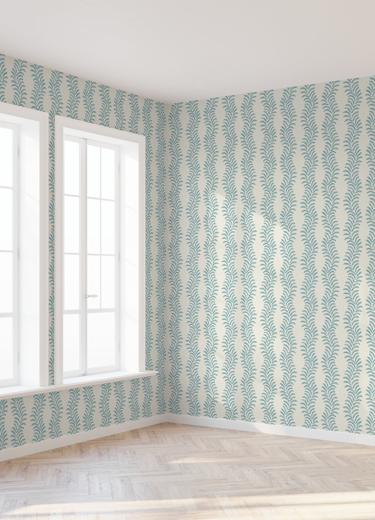 Lady Fern Peel and stick wallpaper in a room setting