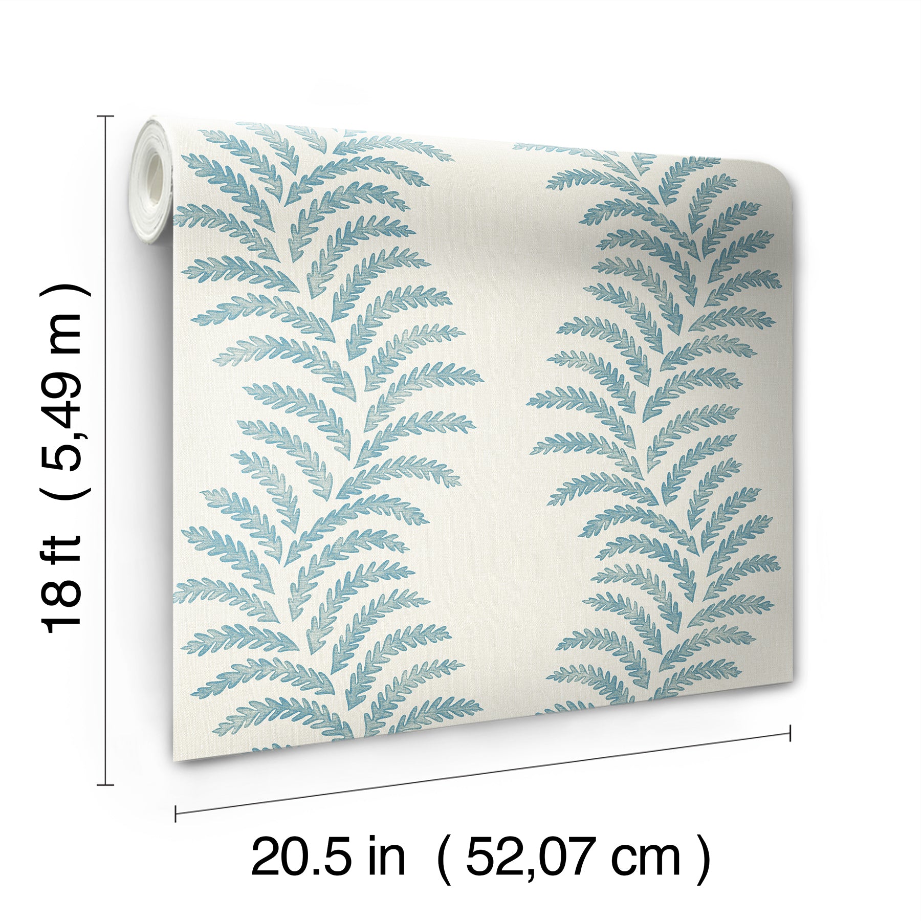 Lady Fern Peel and stick wallpaper - dimensions