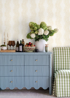 Lady Fern Peel and stick wallpaper in a room setting