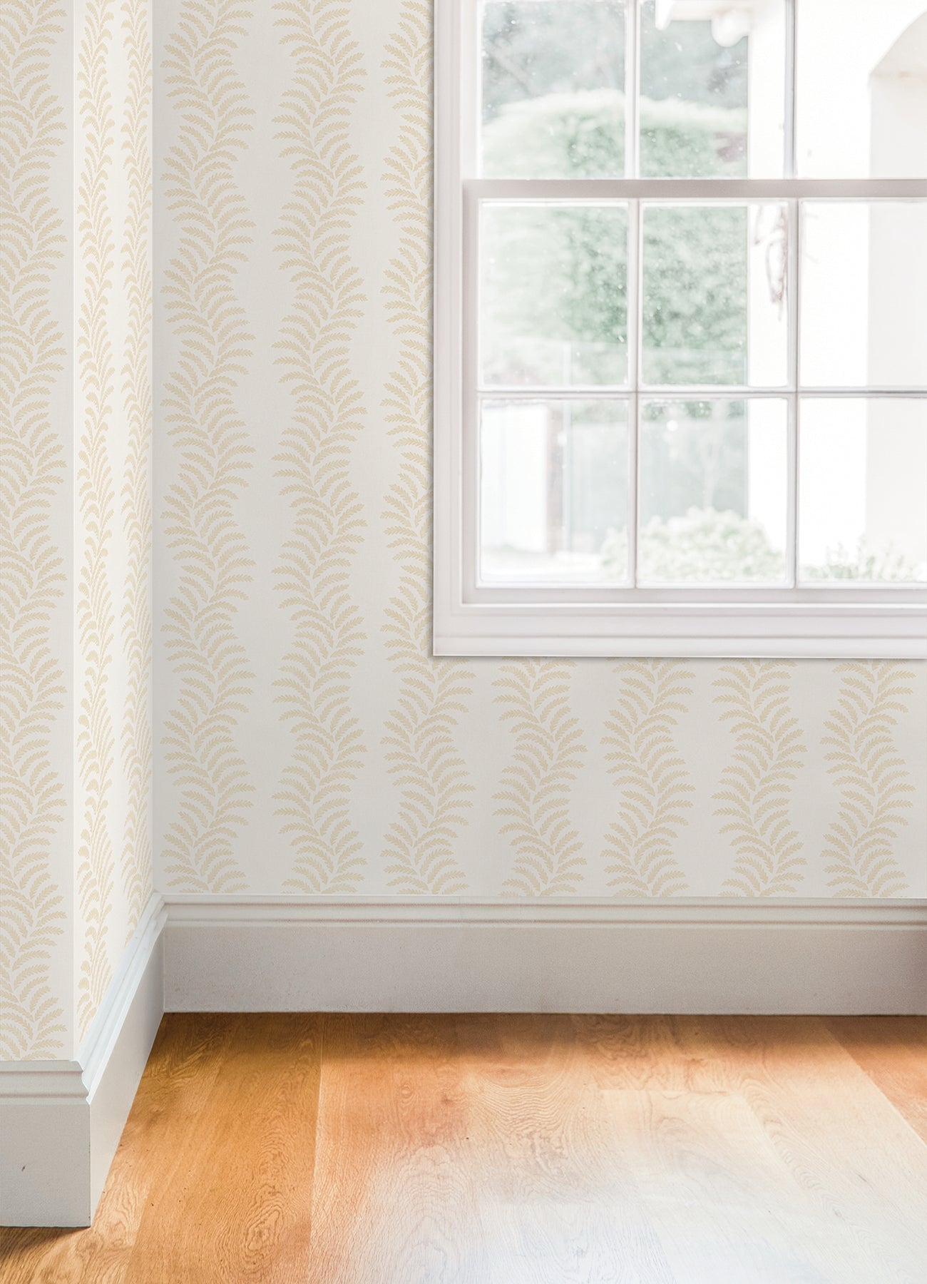 Lady Fern Peel and stick wallpaper in a room setting