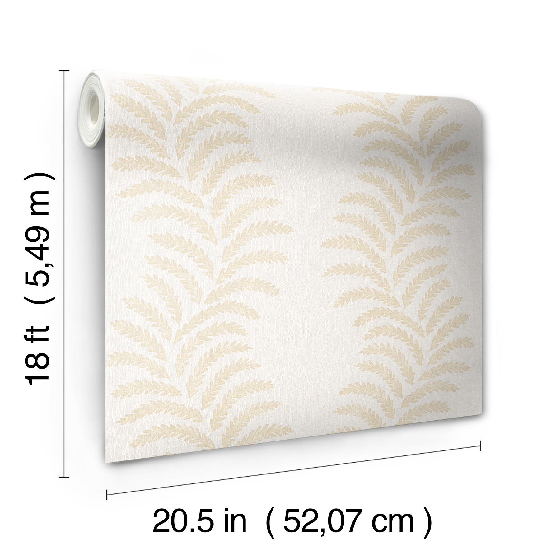 Lady Fern Peel and stick wallpaper - dimensions