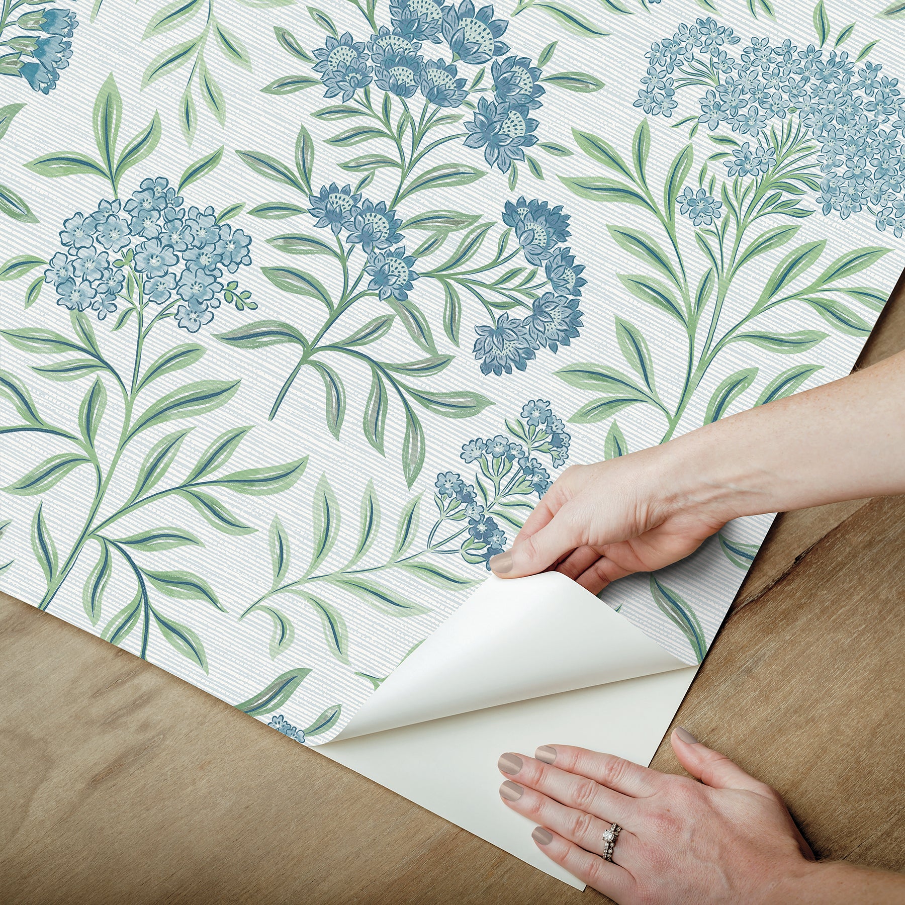 Leafy Floral Peel and stick wallpaper - how to peel