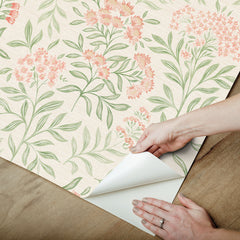 Leafy Floral Peel and stick wallpaper - how to peel