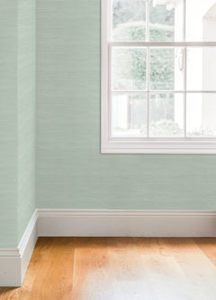Classic Faux Grasscloth Peel and stick wallpaper in a room setting