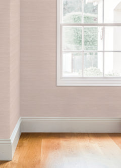 Classic Faux Grasscloth Peel and stick wallpaper in a room setting
