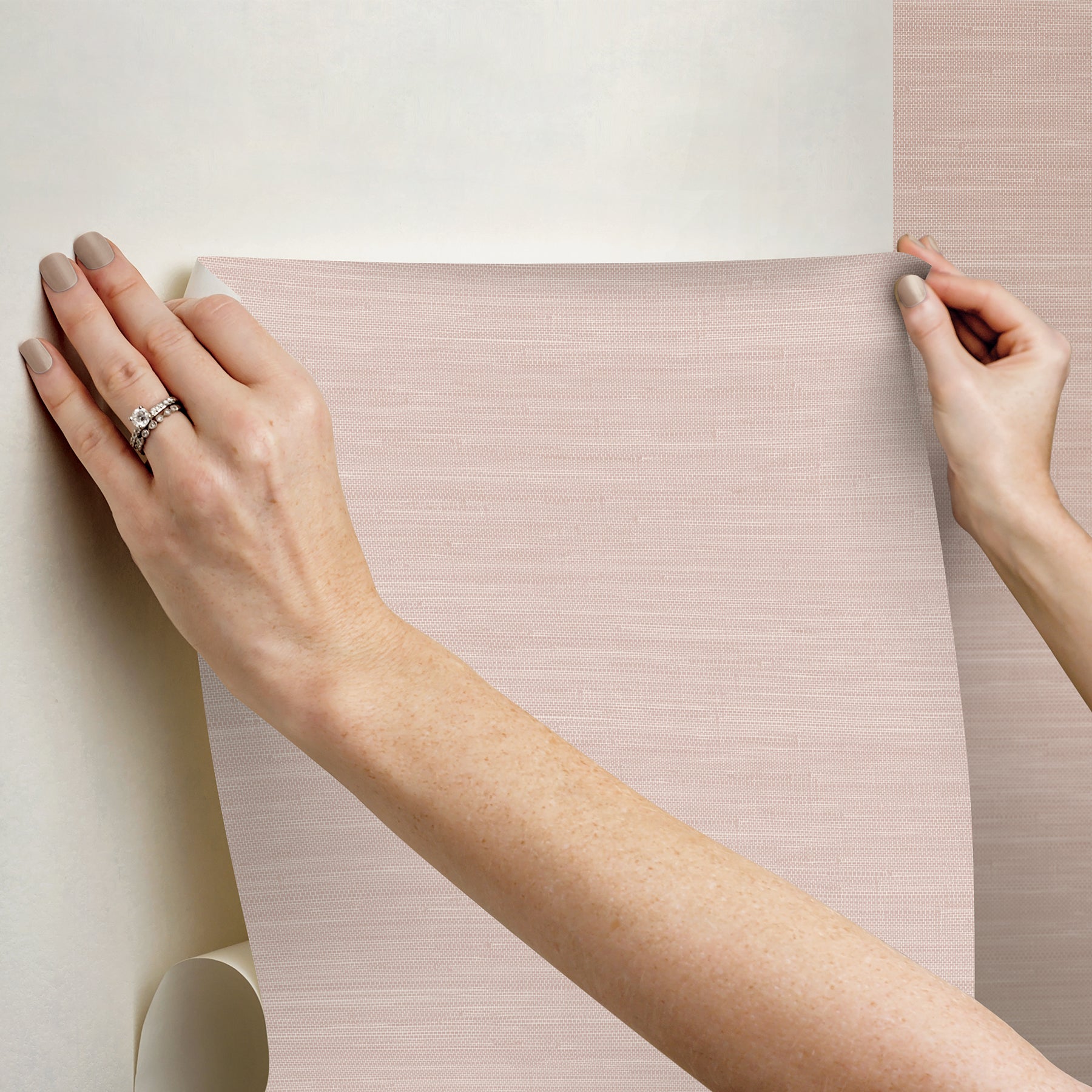 Classic Faux Grasscloth Peel and stick wallpaper - how to stick