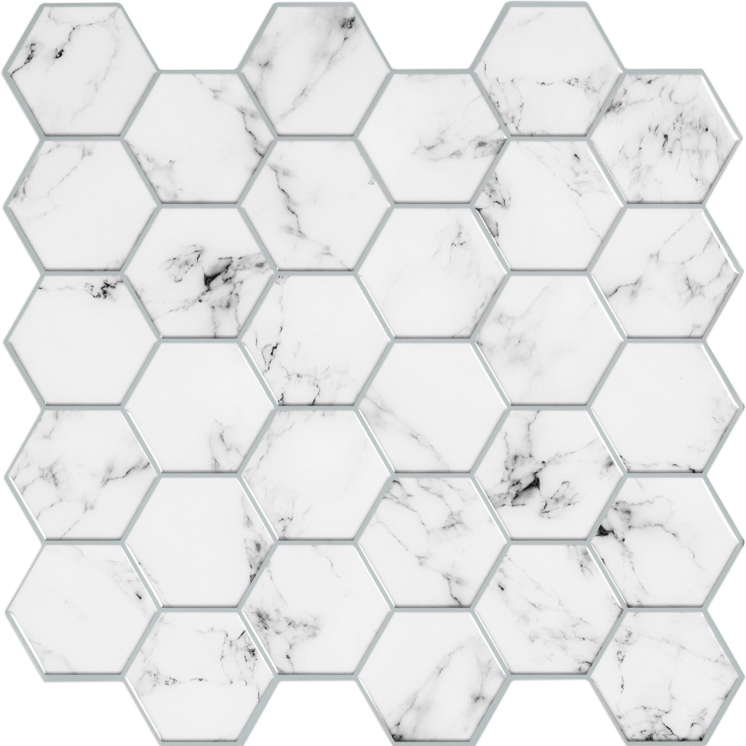 Carrara Marble Hexagon Tiles by WallPops