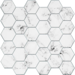 Carrara Marble Hexagon Tiles by WallPops