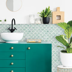 Scallop Tiles in a room setting