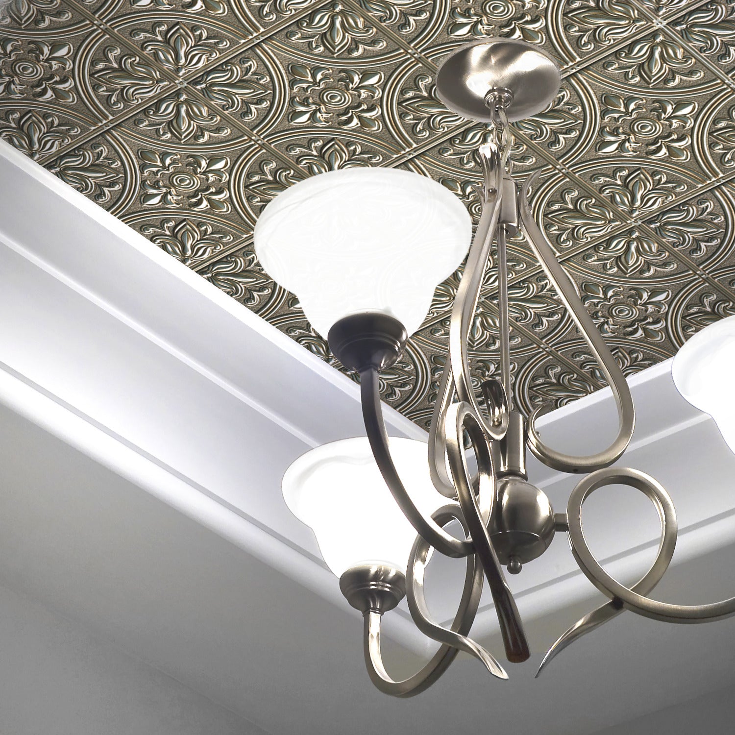 Tin Tile Backsplash Tiles in a room setting