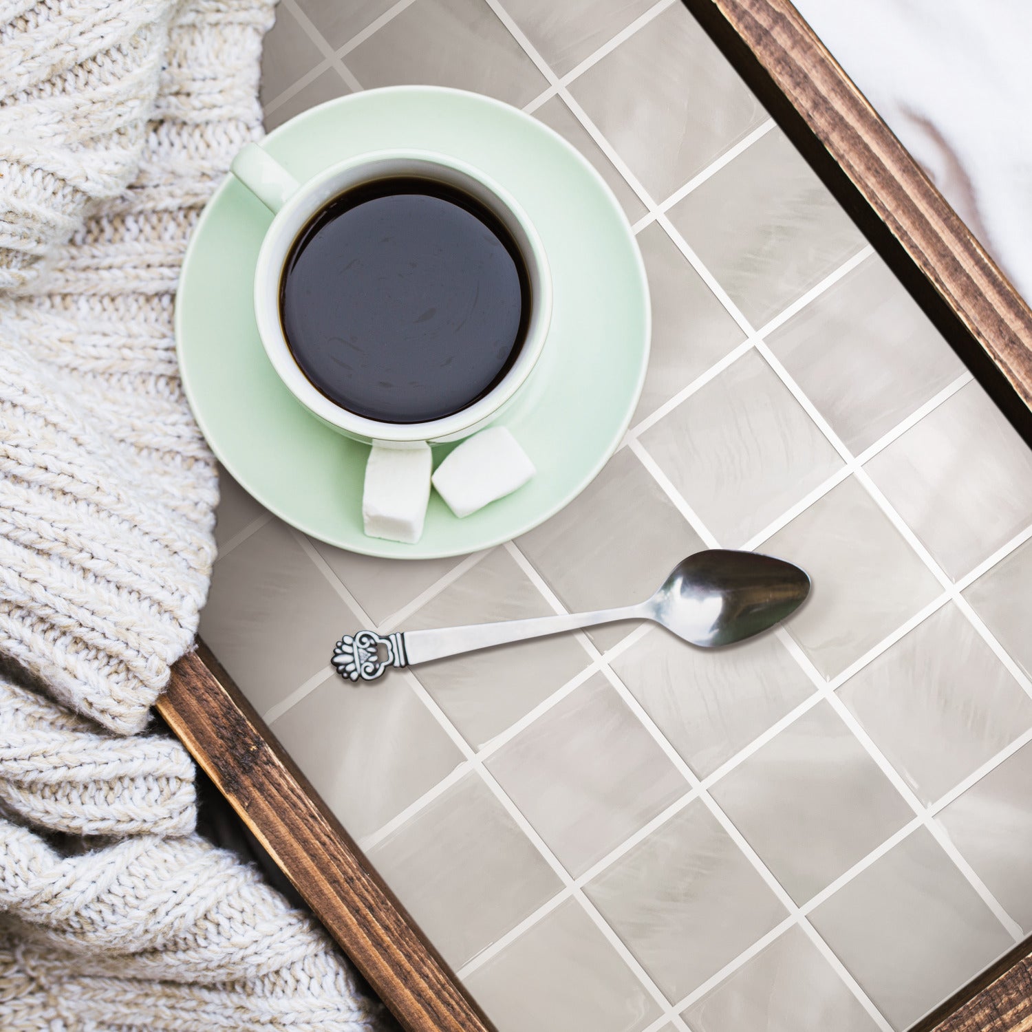 Square Tiles in a room setting