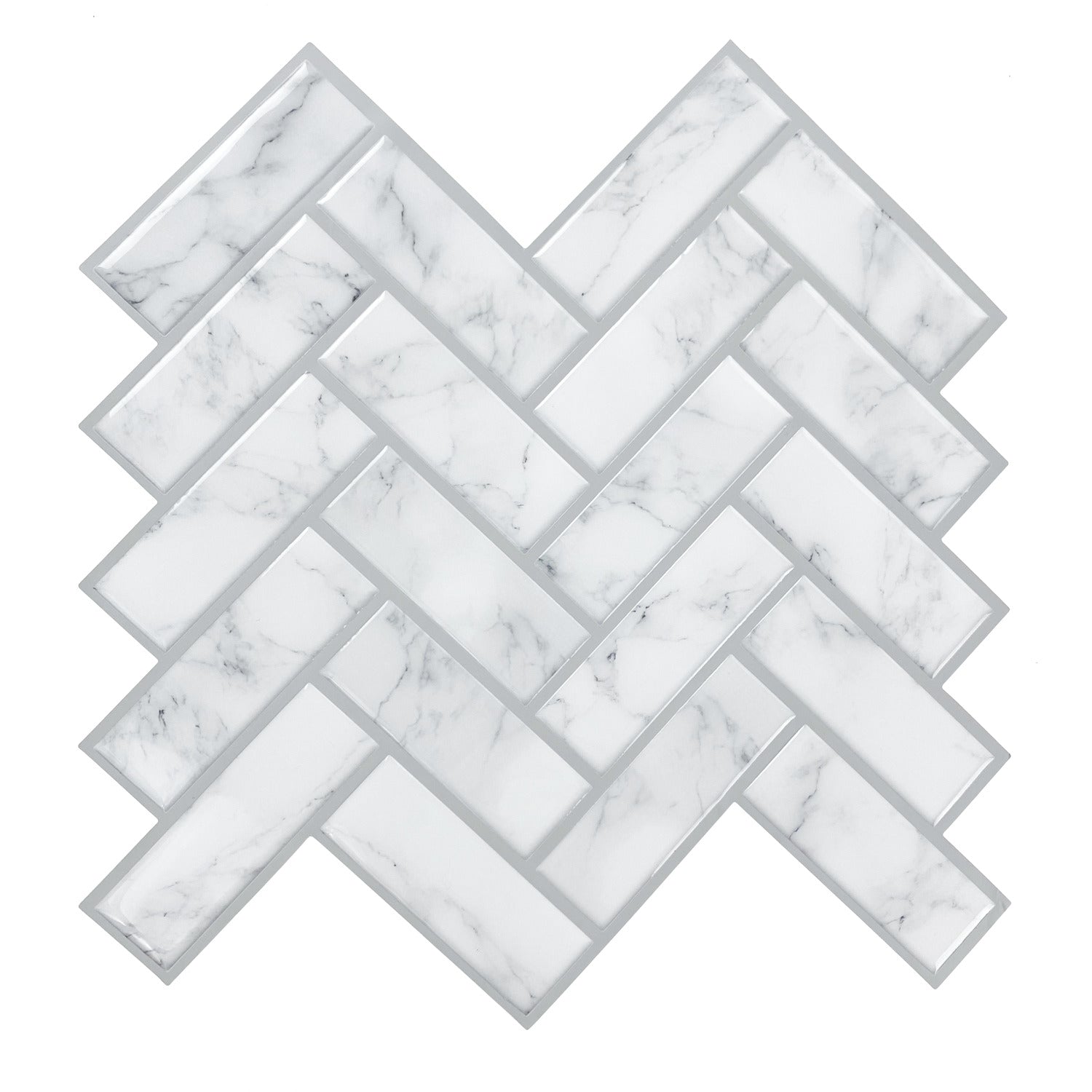 Marble Herringbone Tiles by WallPops