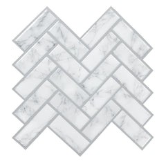 Marble Herringbone Tiles by WallPops