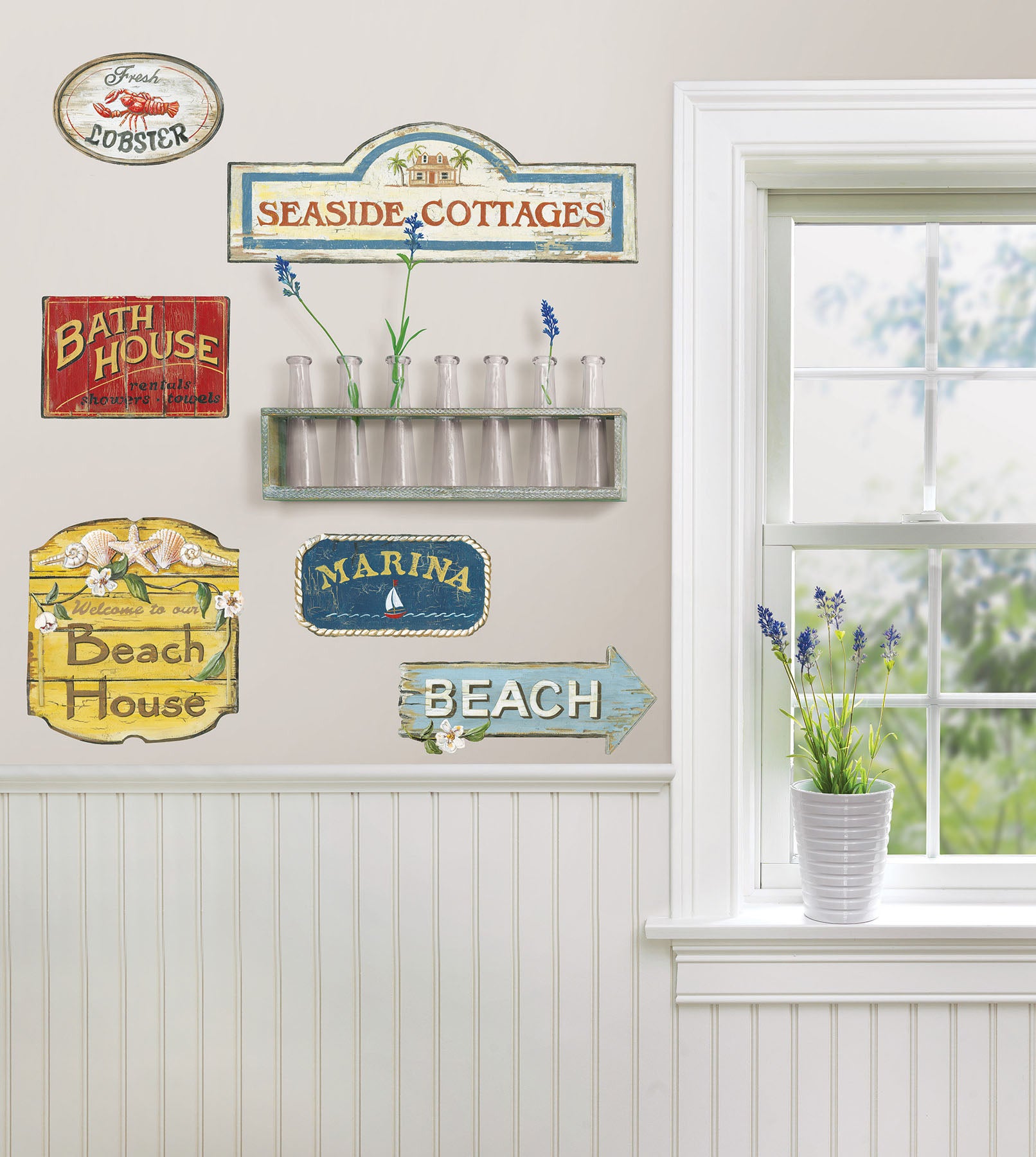 Beach Wall Decals in a room setting