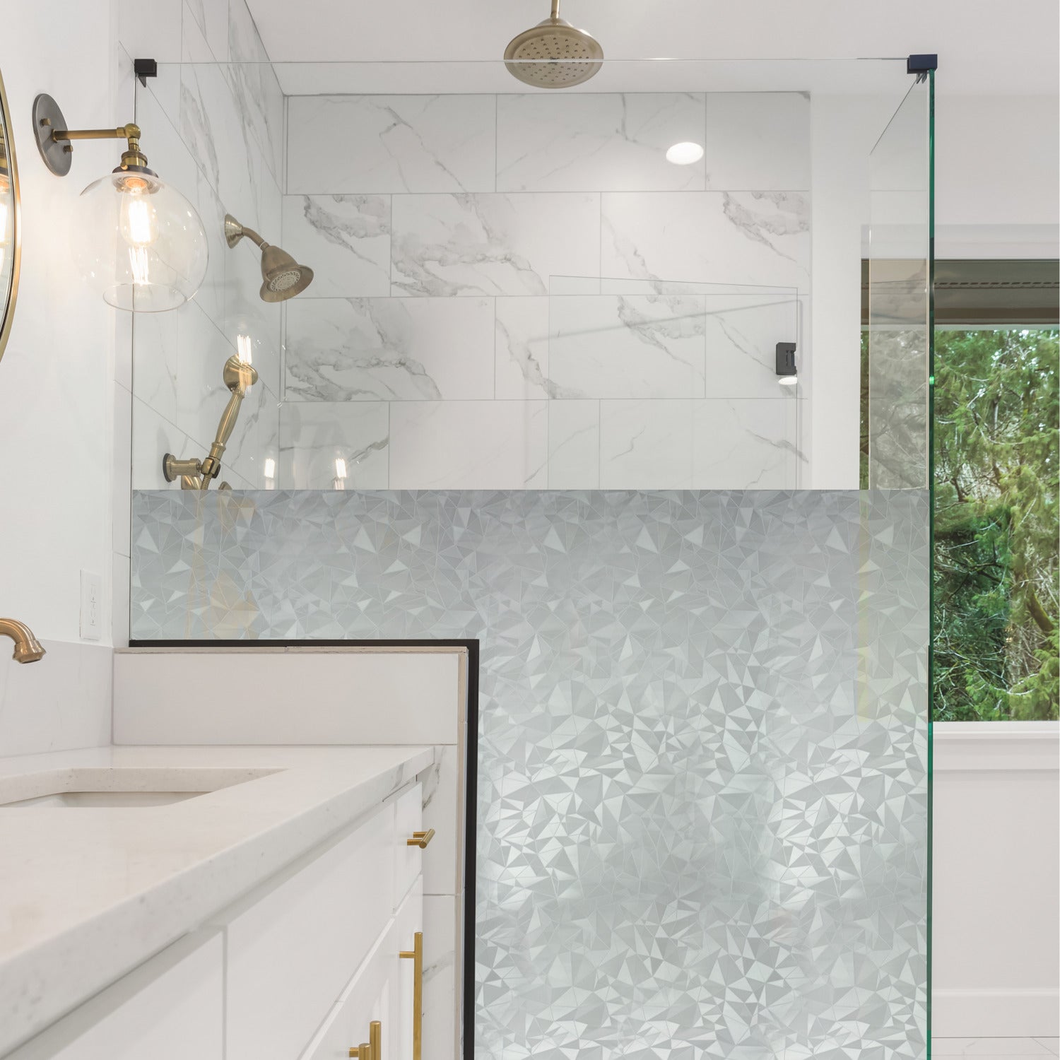 Etched Glass Window Film in a room setting