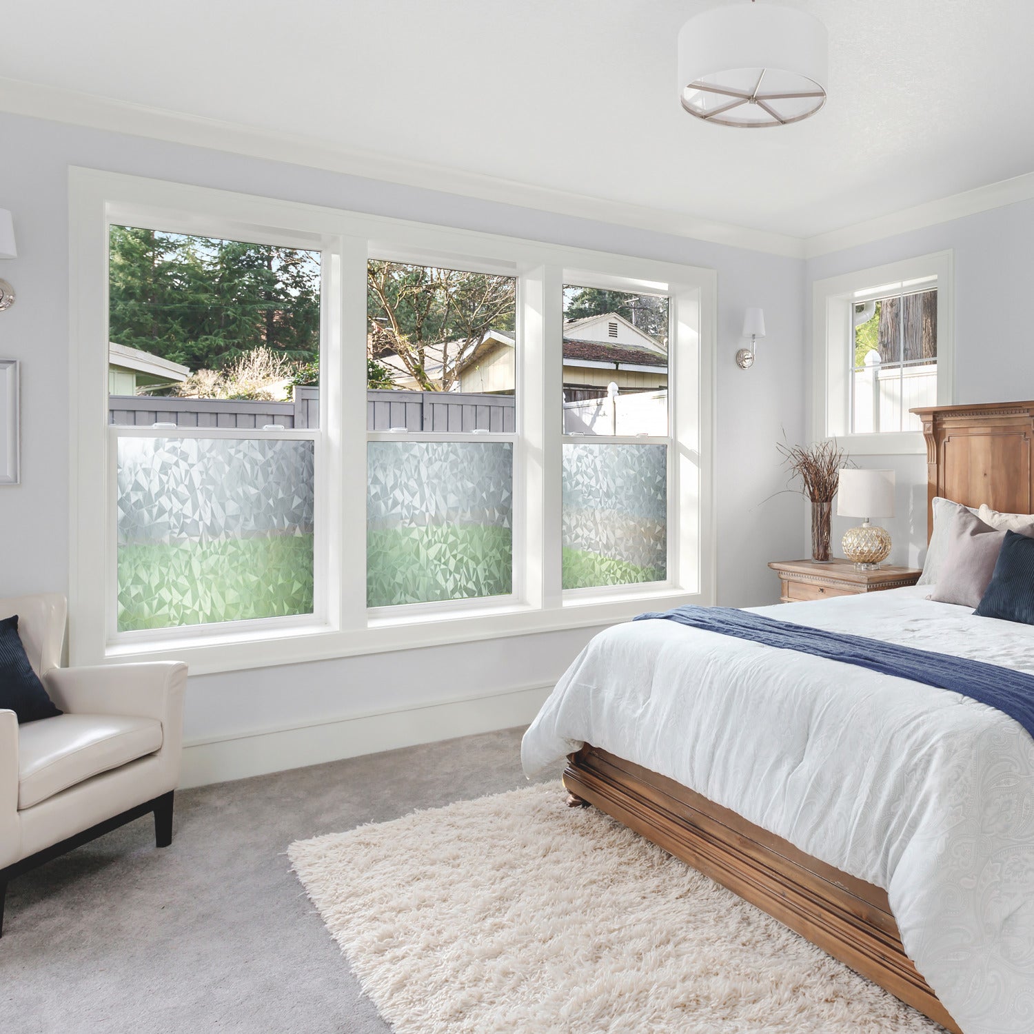 Etched Glass Window Film in a room setting