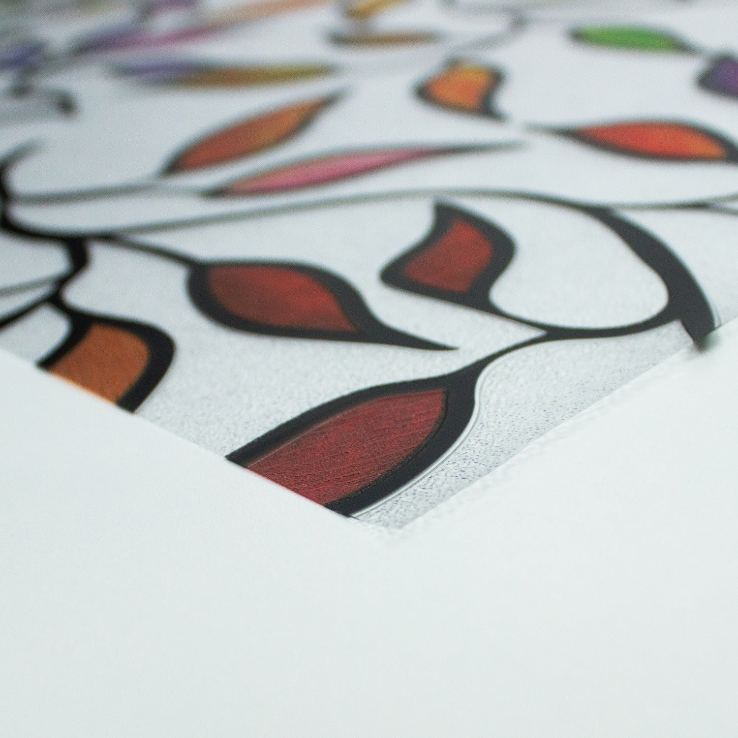 Stained Glass Leaves Window Film pattern close-up