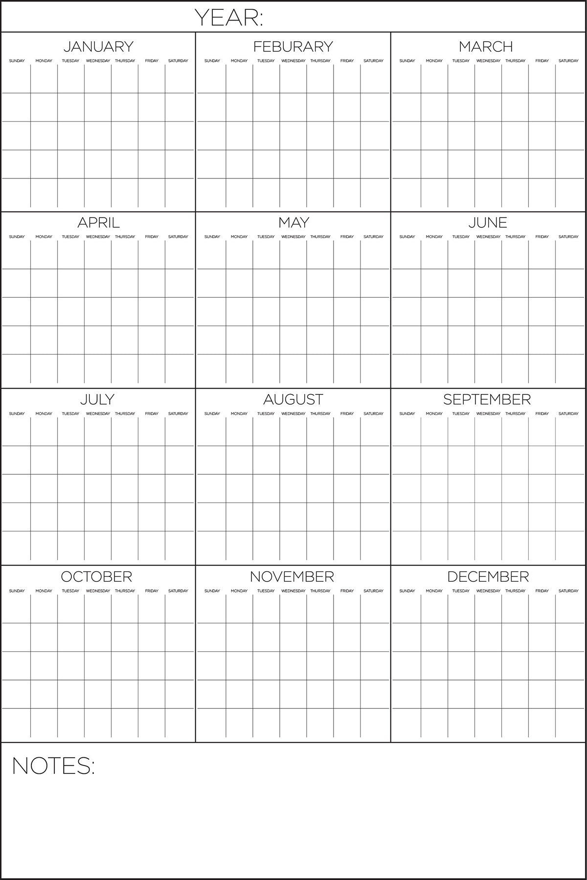 Yearly Dry Erase by WallPops