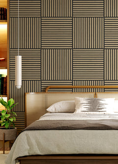 Acoustic Slat Decorative Room Panels in a room setting
