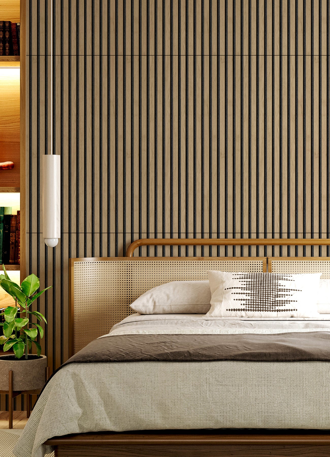 Acoustic Slat Decorative Room Panels in a room setting