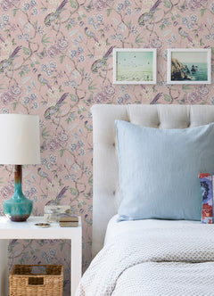 Aviary Garden P&S Wallpaper in a room setting