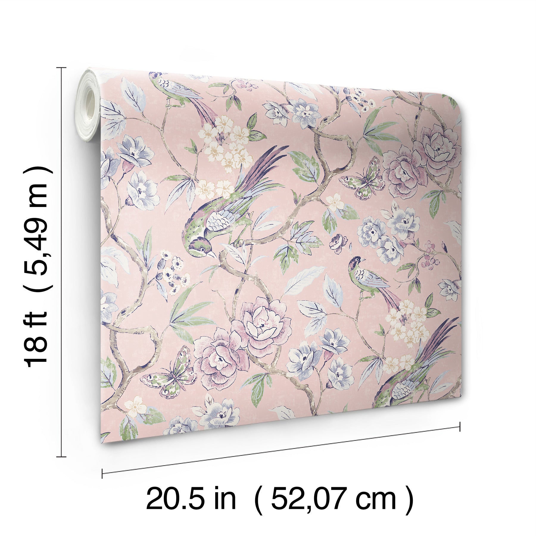 Aviary Garden P&S Wallpaper - dimensions