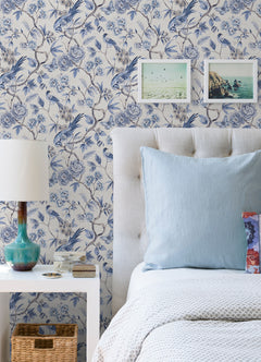 Aviary Garden P&S Wallpaper in a room setting