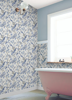 Aviary Garden P&S Wallpaper in a room setting