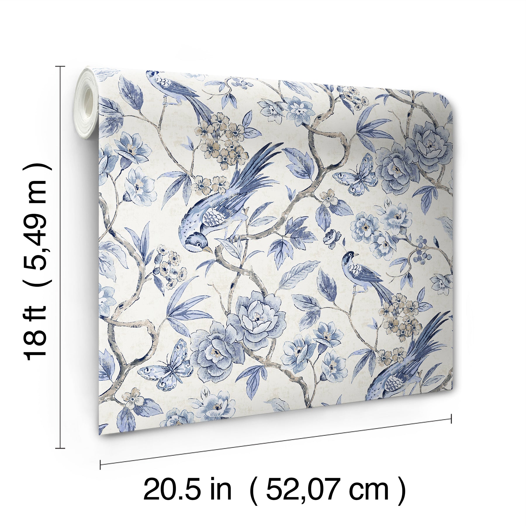 Aviary Garden P&S Wallpaper - dimensions