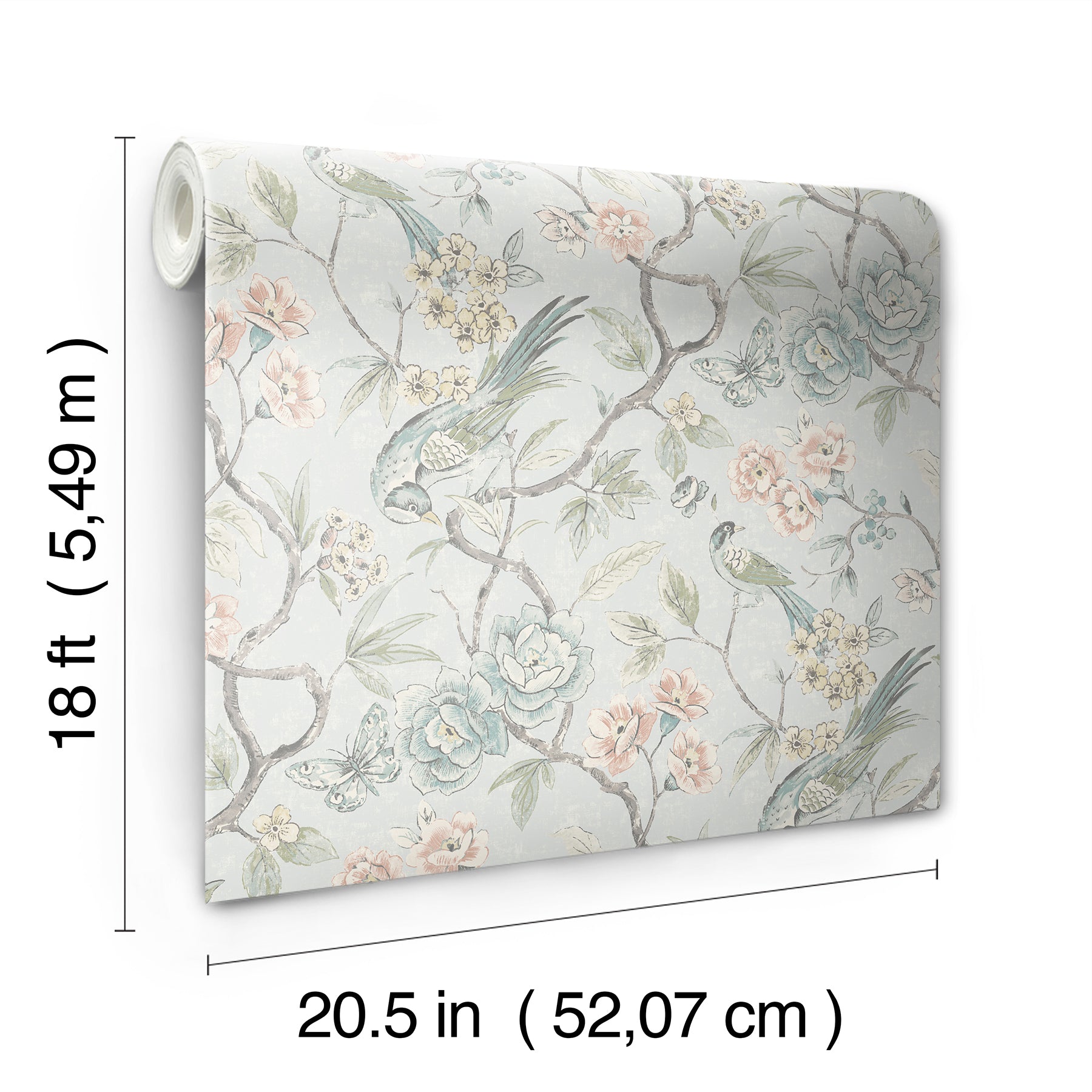 Aviary Garden P&S Wallpaper - dimensions
