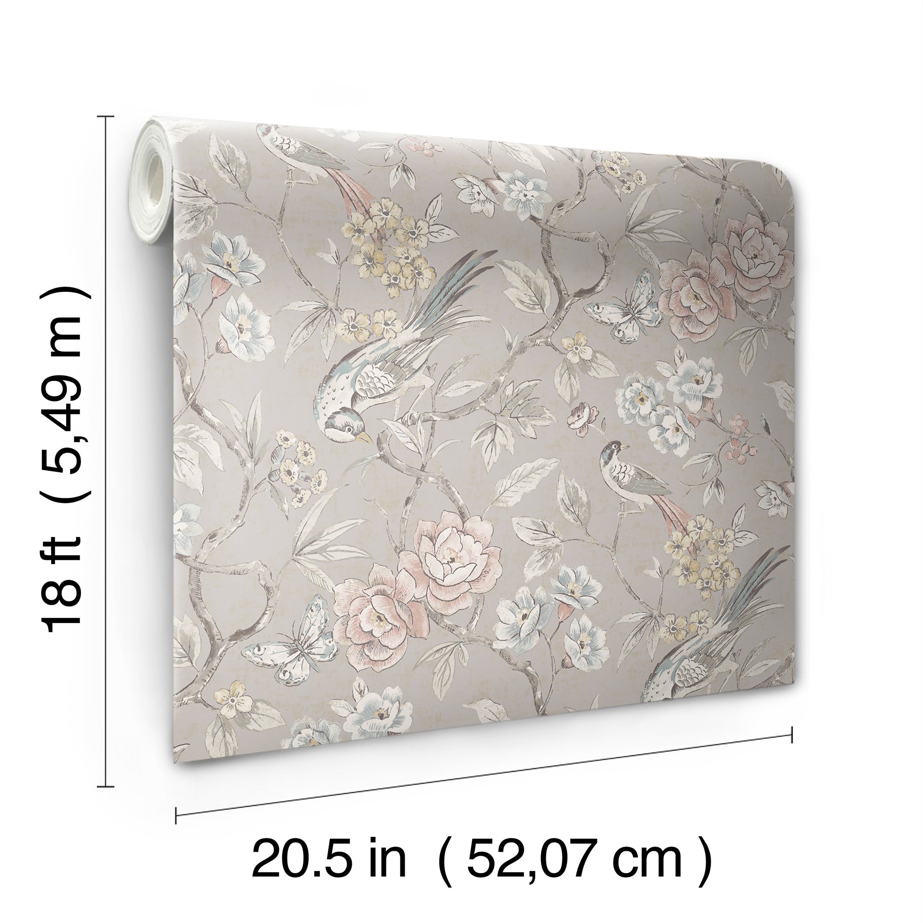 Aviary Garden P&S Wallpaper - dimensions