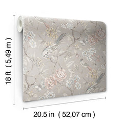 Aviary Garden P&S Wallpaper - dimensions