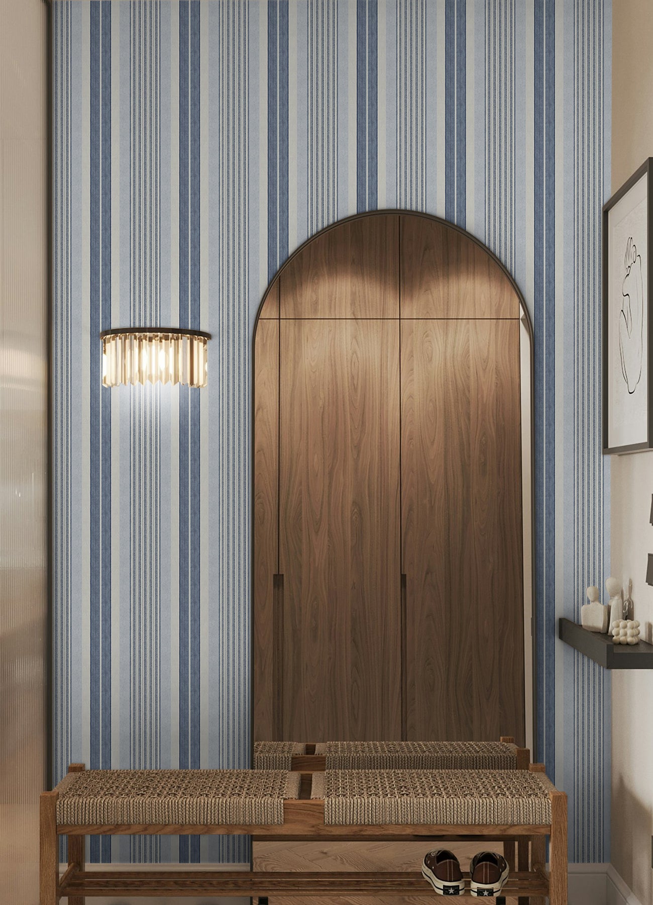 Escot P&S Wallpaper in a room setting