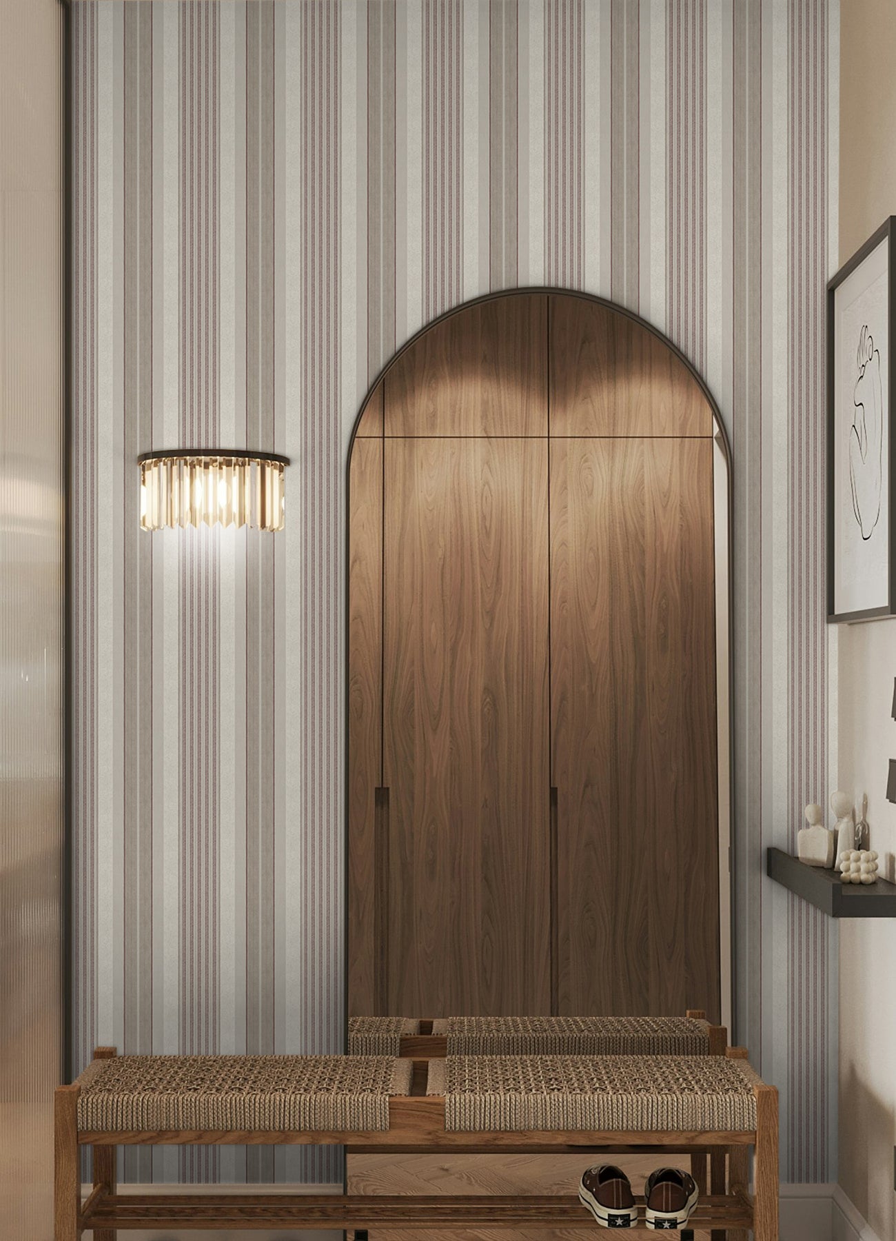 Escot P&S Wallpaper in a room setting