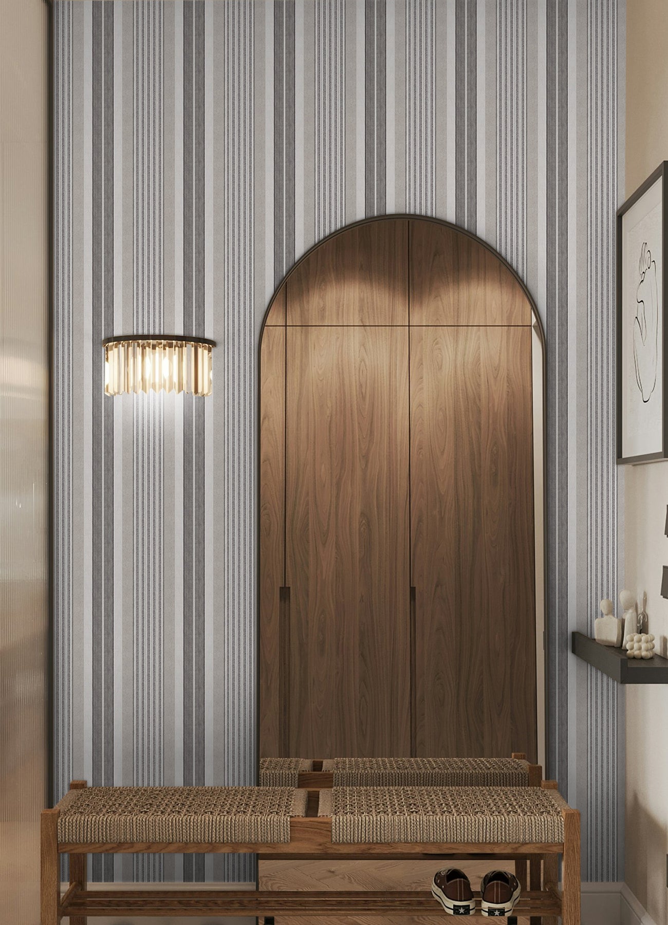 Escot P&S Wallpaper in a room setting