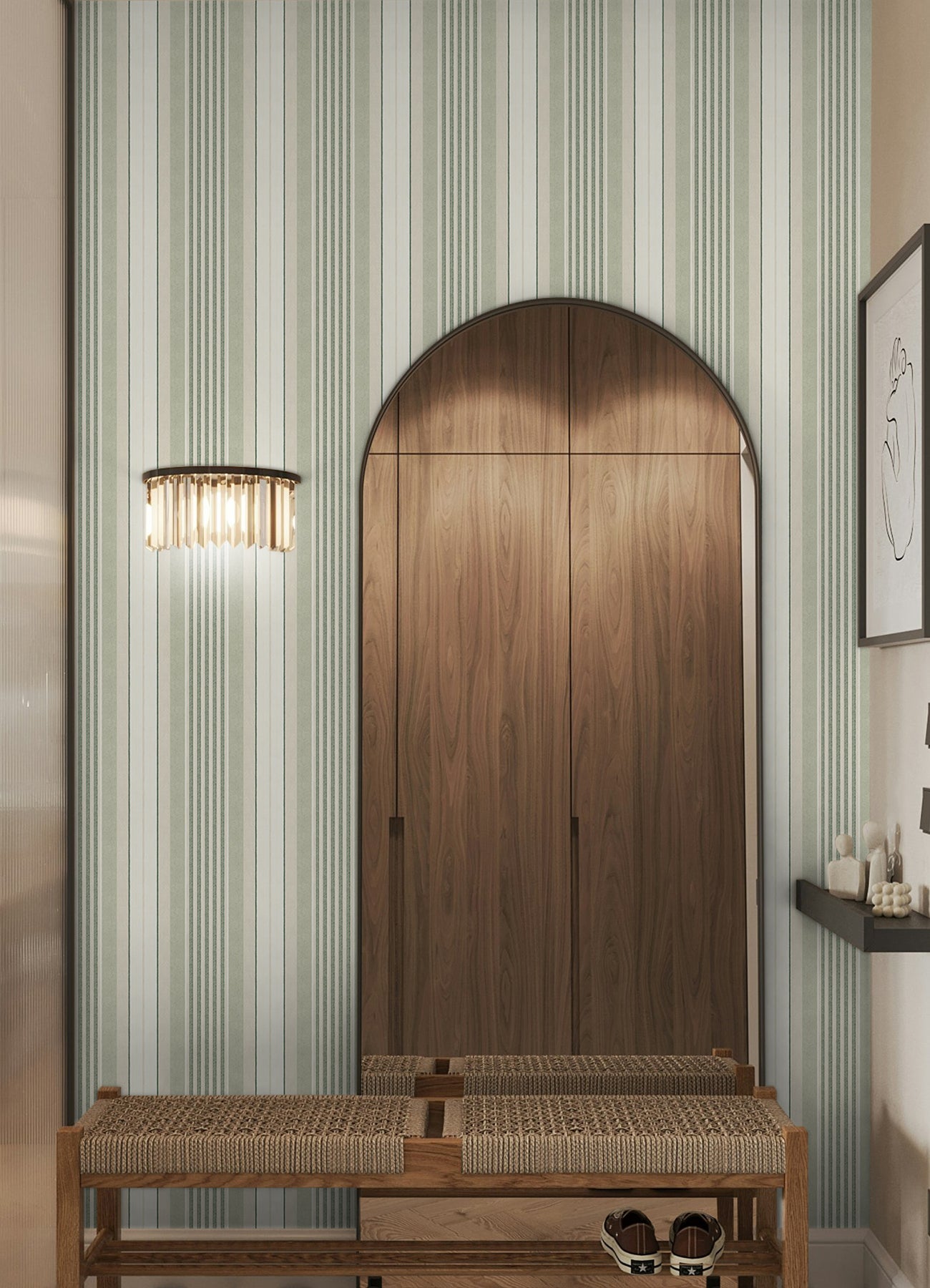 Escot P&S Wallpaper in a room setting