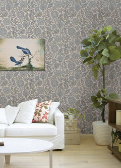 Indira Aster P&S Wallpaper in a room setting