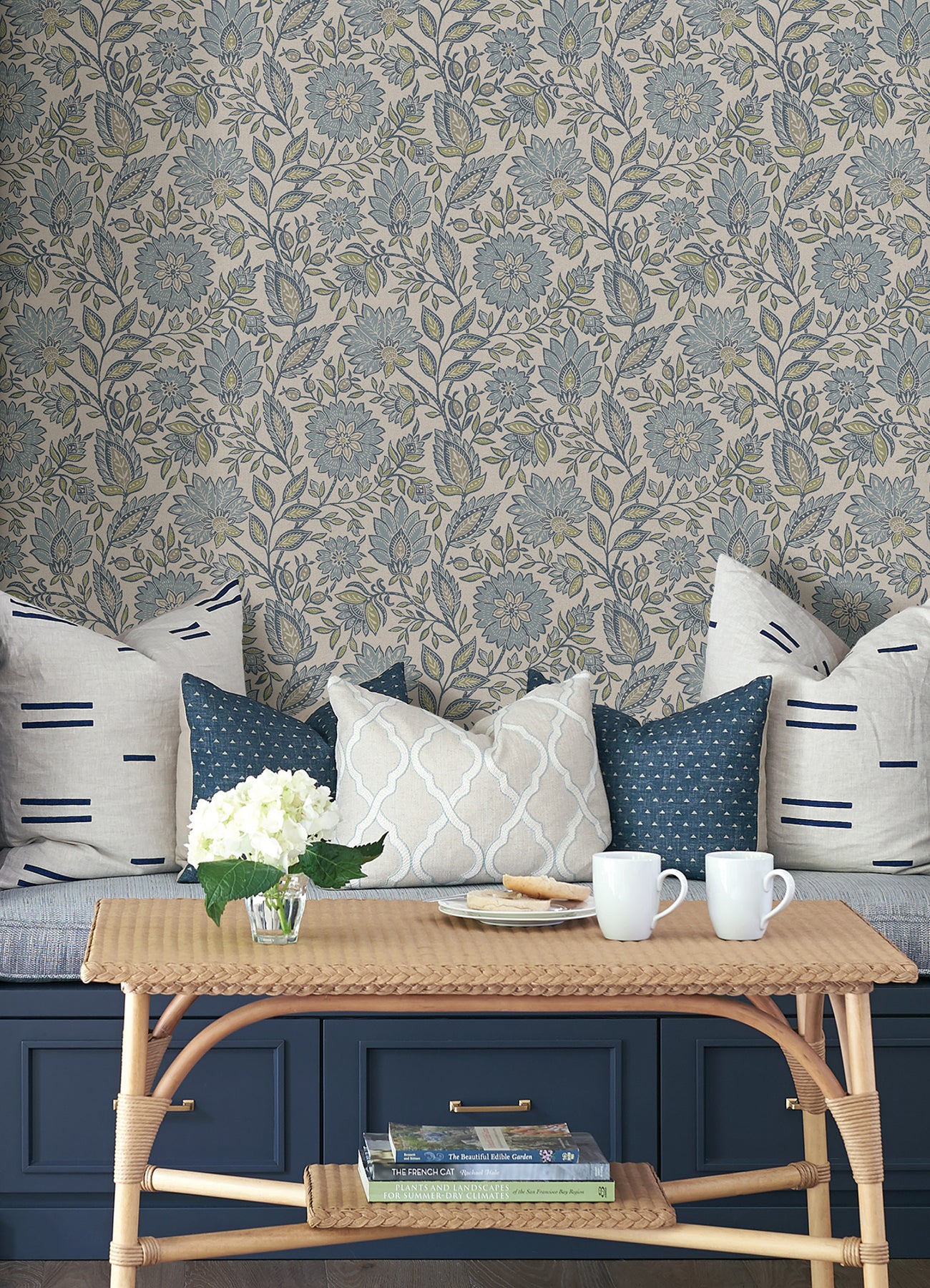 Indira Aster P&S Wallpaper in a room setting