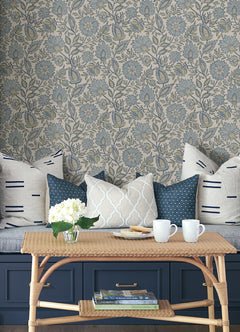 Indira Aster P&S Wallpaper in a room setting